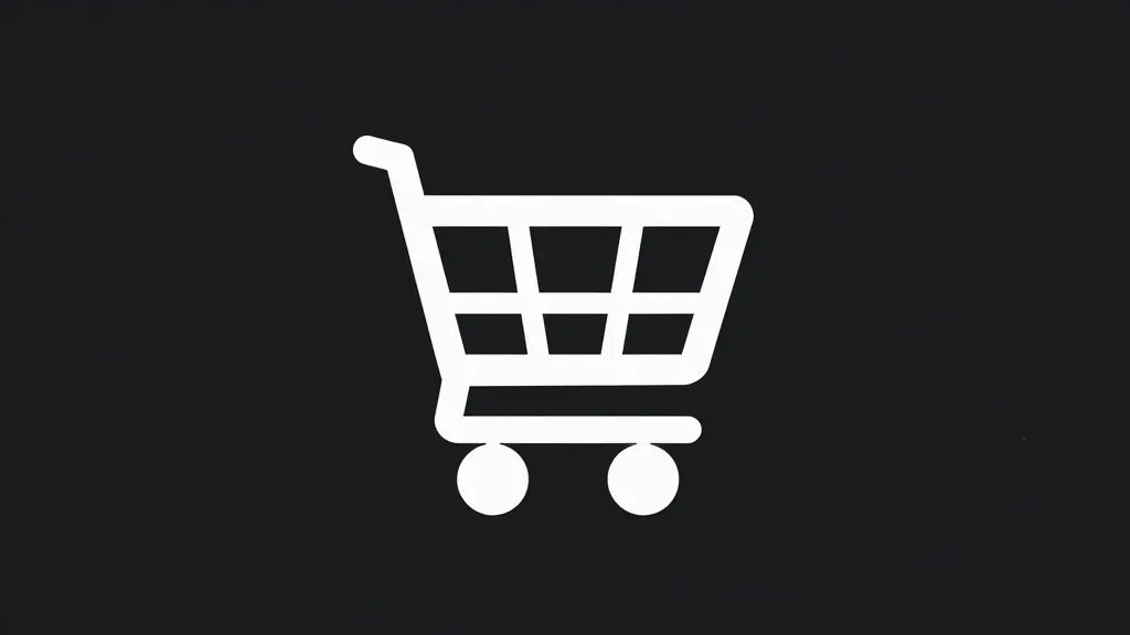 **Isolated shopping cart icon on a dark background**