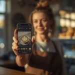 Small business owner checking her Instagram ads for small business on her phone